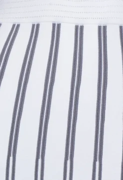 A Line Knitted Skirt in Grey and White Stripe
