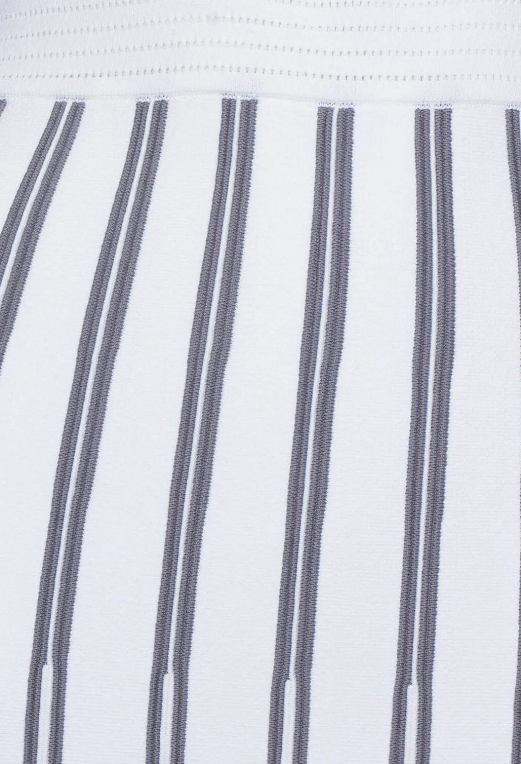 A Line Knitted Skirt in Grey and White Stripe