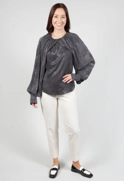 Aglaia Open Sleeve Top in Anthracite