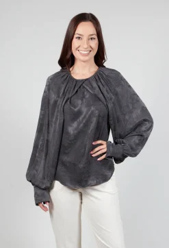 Aglaia Open Sleeve Top in Anthracite