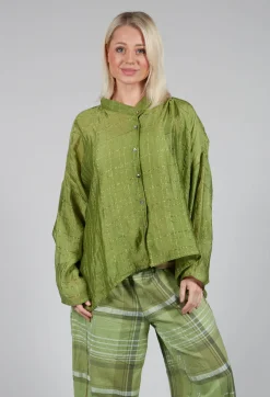 Aiko G Shirt in Dark Citron Check