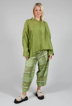 Aiko G Shirt in Dark Citron Check