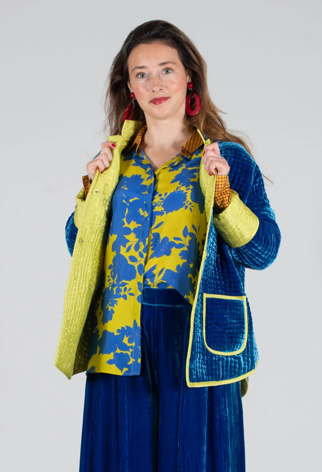 Aldina Pomegranate Jacket in Lapis