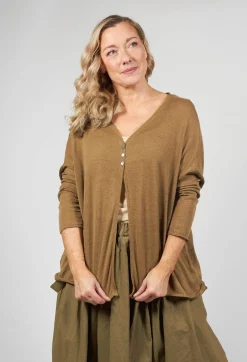 A-Line Cardigan in Khaki