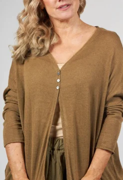 A-Line Cardigan in Khaki