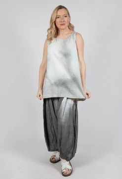 A-Line Linen Top in Moon Pigment