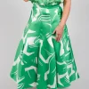 A-Line Pleated Skirt in Green Matisse