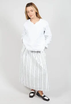 A-Line Skirt in Abisso Stripe