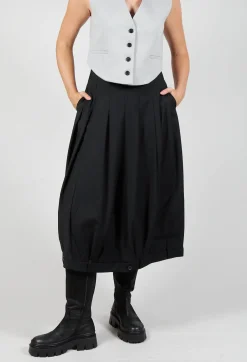 A-Line Skirt with Feature Hemline in Black