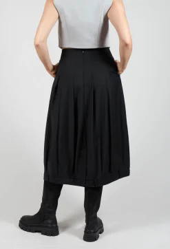 A-Line Skirt with Feature Hemline in Black