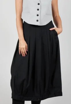 A-Line Skirt with Feature Hemline in Black