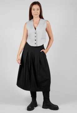 A-Line Skirt with Feature Hemline in Black