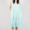 A-Line Sleeveless Dress in Aqua Cloud