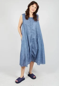 A-Line Sleeveless Dress in Navy Cloud