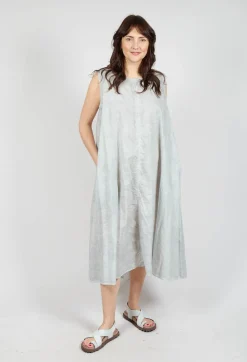 A-Line Sleeveless Dress in Grey Cloud