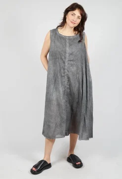 A-Line Sleeveless Dress in Black Cloud