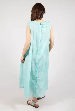 A-Line Sleeveless Dress in Aqua Cloud