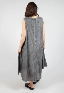 A-Line Sleeveless Dress in Black Cloud