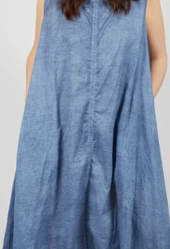 A-Line Sleeveless Dress in Navy Cloud