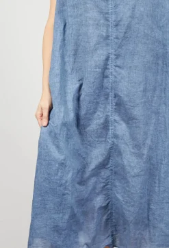 A-Line Sleeveless Dress in Navy Cloud