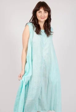 A-Line Sleeveless Dress in Aqua Cloud