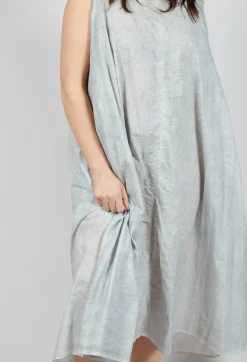 A-Line Sleeveless Dress in Grey Cloud