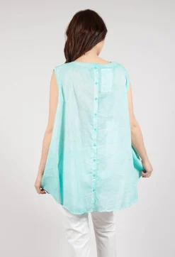 A-Line Sleeveless Top in Aqua Cloud