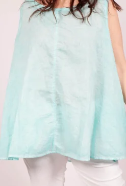 A-Line Sleeveless Top in Aqua Cloud