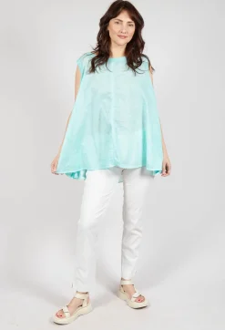 A-Line Sleeveless Top in Aqua Cloud