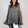 A-Line Sleeveless Top in Black Cloud