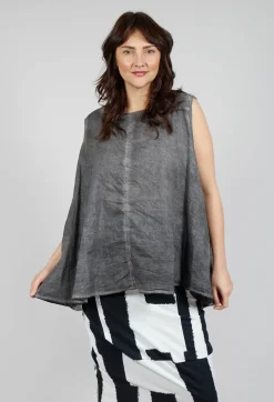 A-Line Sleeveless Top in Black Cloud
