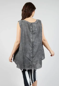 A-Line Sleeveless Top in Black Cloud