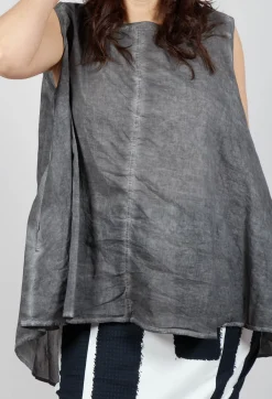 A-Line Sleeveless Top in Black Cloud