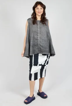 A-Line Sleeveless Top in Black Cloud