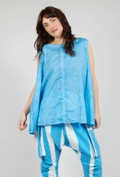 A-Line Sleeveless Top in Malibu Cloud