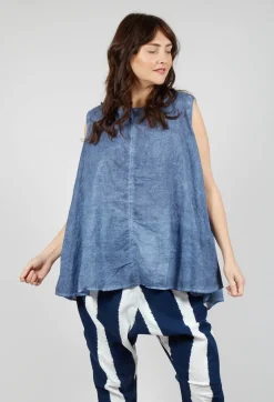 A-Line Sleeveless Top in Navy Cloud