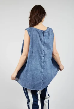 A-Line Sleeveless Top in Navy Cloud