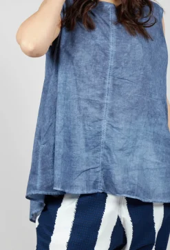 A-Line Sleeveless Top in Navy Cloud