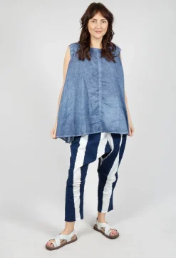 A-Line Sleeveless Top in Navy Cloud