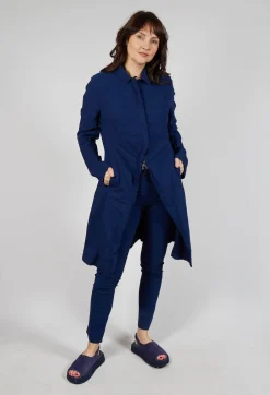 A-Line Structured Coat in Ocean
