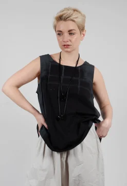 A-Line Top in Black Print