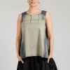 A-Line Top in Navy Print