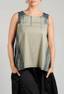 A-Line Top in Navy Print