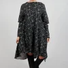 A-Line Upal Dress in Black with White