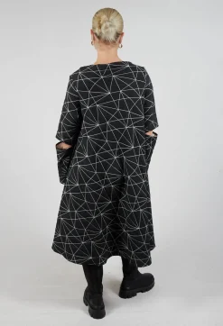 A-Line Upal Dress in Black with White