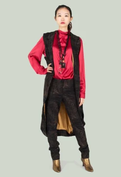 Alis Vest in Black/Beige