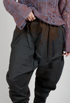 Allover Print Trousers in Grey and Brown