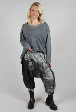 Allover Print Trousers in Light Grey
