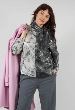 Amanda Blouse in Optical Grey