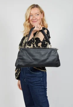 Amano Leather Bag in Black
